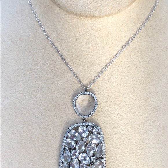 SOLD❌14k Meira T White Sapphire and Diamond neckla - Picture 6 of 8